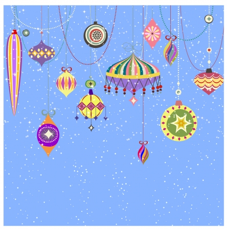 cartoon template with lantern hanging on bright background