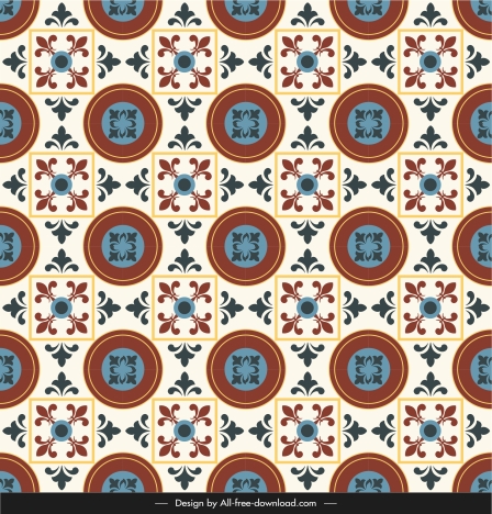 ceramic tile pattern template colorful repeating symmetrical retro