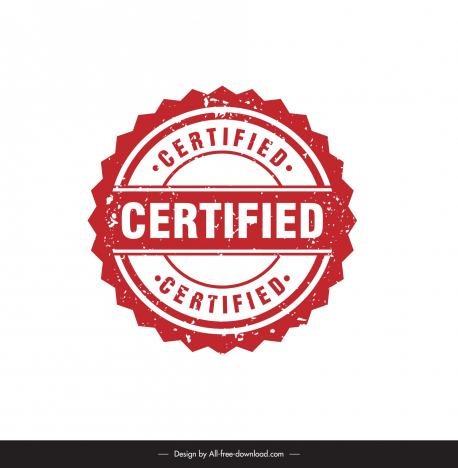 certificate stamp template flat classical serrated circle