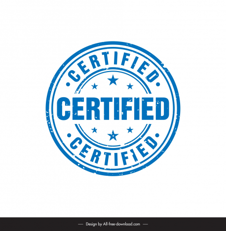 certificate stamp template symmetric flat circle