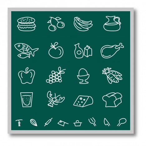 Chalkboard food icons