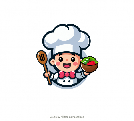 chef logo design elements ctue smiling man face