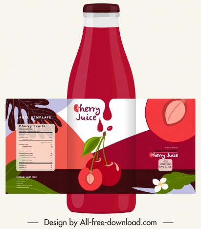 cherry juice bottle template classic red decor