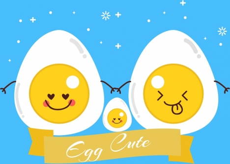 chicken eggs background cute stylized cartoon decor