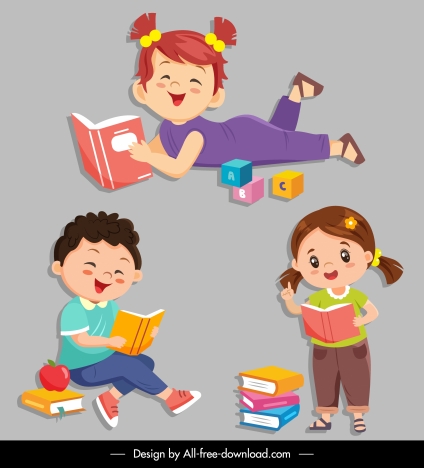 childhood icons studying kids sketch cartoon characters