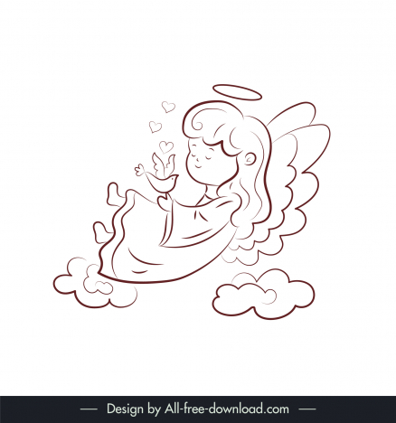 outline drawing christmas angel - Google Search | Angel clipart, Free clip  art, Clip art