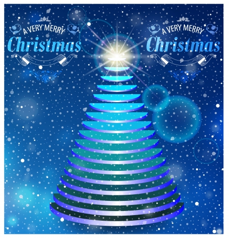 christmas background design with abstract twinkling fir tree
