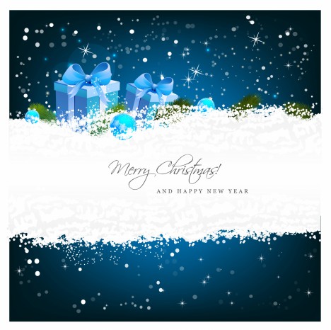 Christmas greeting card with gift boxes