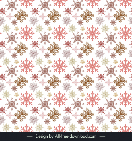 christmas seamless pattern template repeating symmetric snowflakes shapes decor