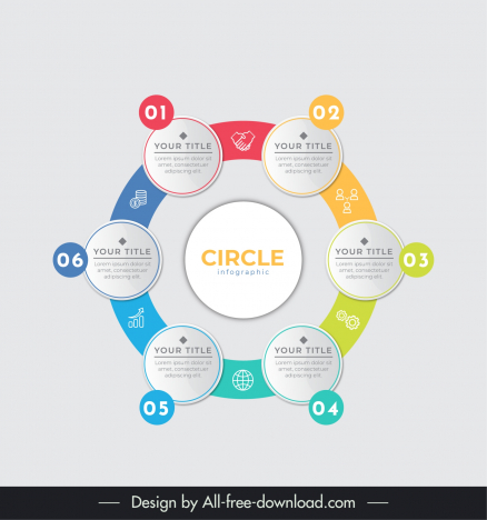 circle infographic template elegant modern symmetric layout