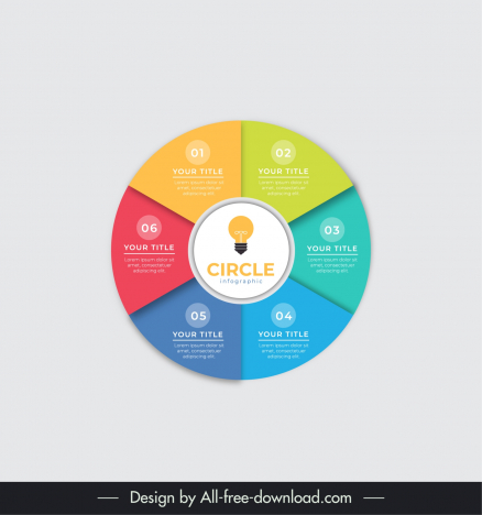 circle infographic template symmetric round shapes layout