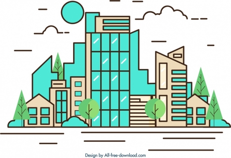 City Sketch Vector for Free Download | FreeImages