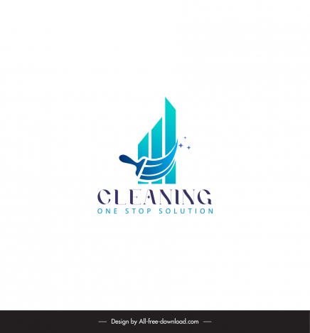 cleaning service logo brush geometry design
