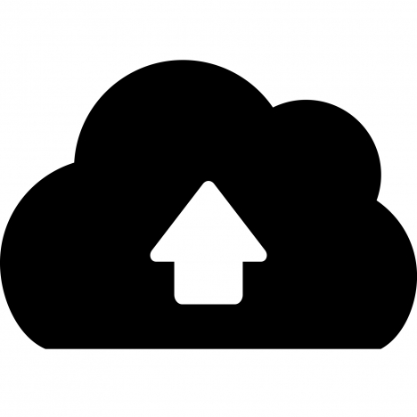cloud upload alt arrow contrasted sign logotype