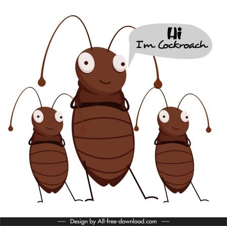 cockroach banner template funny cartoon characters sketch