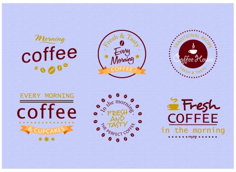 coffee label design with various styles