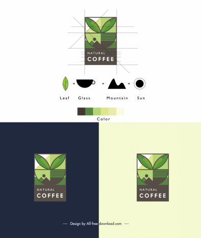 coffee logo template flat elements layout