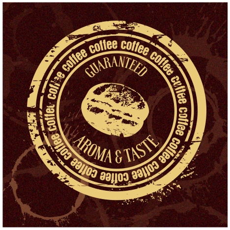 coffee quality guarantee stamp illustration with retro style