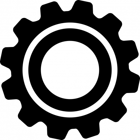 cogwheel interface sign icon flat contrast symmetric outline