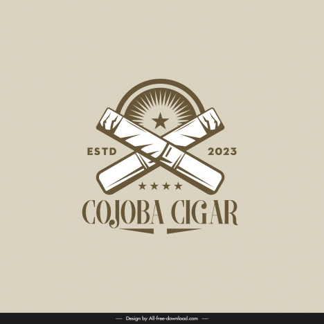 cojoba cigar export logo flat handdrawn classic symmetry