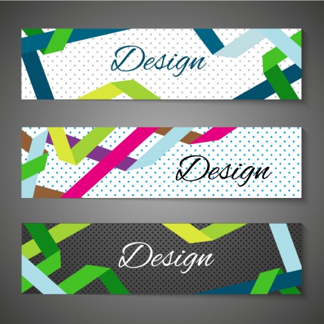 colorful abstract banners design with spots background