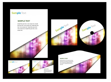 colorful abstract corporate identity template