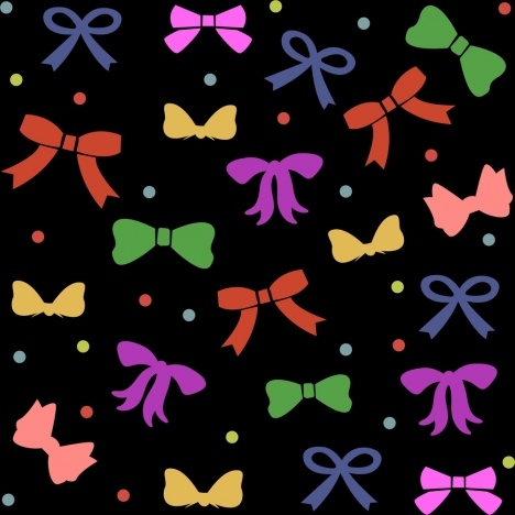 colorful bows background repeating flat style