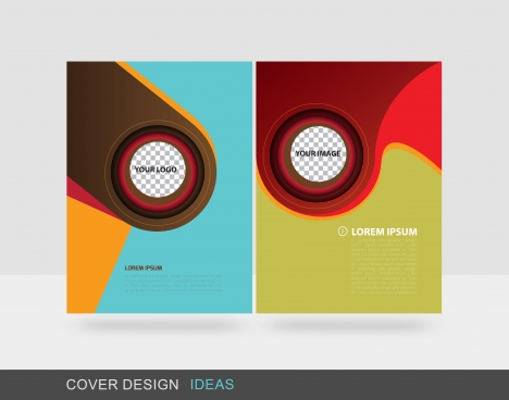 colorful circle cover vector design brochure template