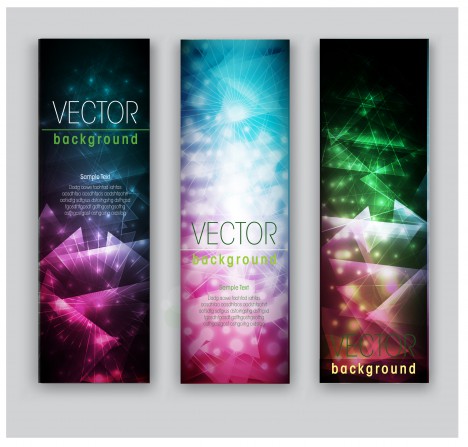 colorful light abstract banner set
