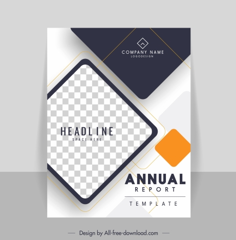 company annual report template elegant checkered geometric decor