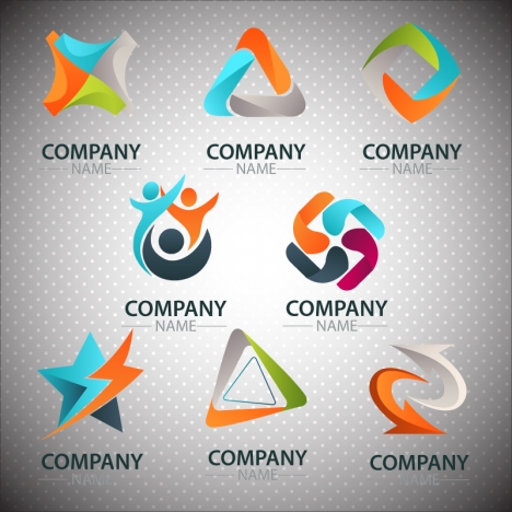 company logo design illustration with abstract colorful shapes
