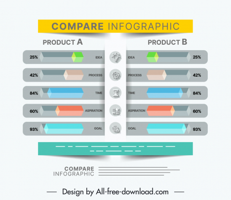 compare infographic template  3d cubes shapes