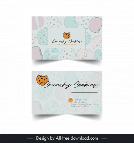 cookies business card template retro handdrawn design