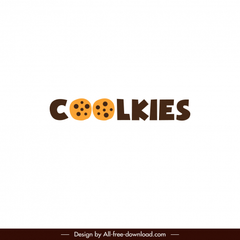 cookies logotype flat classical biscuits texts sketch