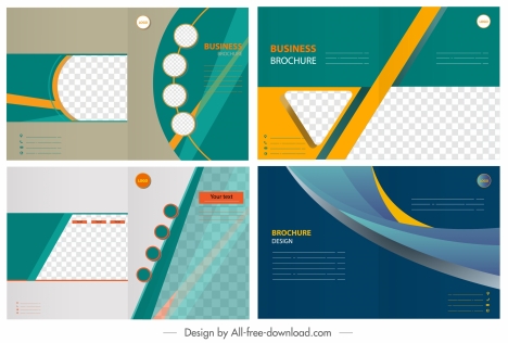 corporate brochure templates colorful modern dynamic geometric decor