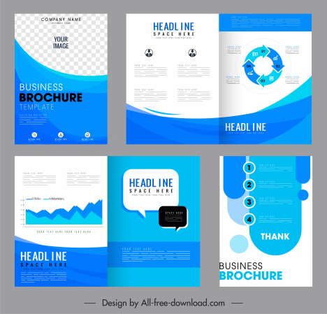 corporate brochure templates modern design elegant bright blue