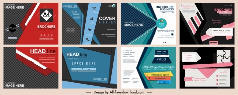 corporate brochures collection elegant colored modern abstract decor