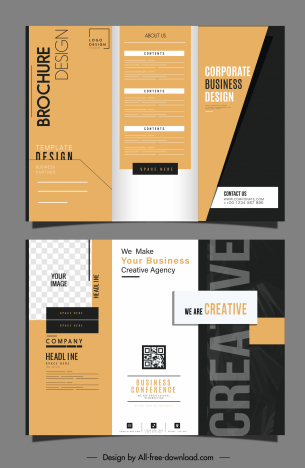 corporate leaflet template elegant trifold design