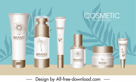 cosmetic advertising banner modern bright colored design