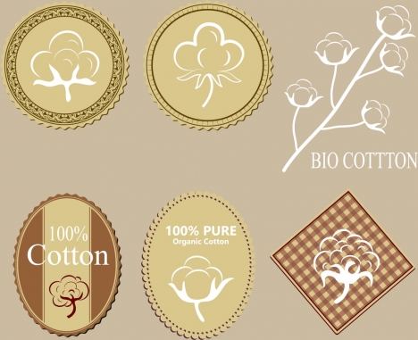 cotton products tags collection various classical shapes