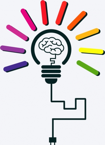 creative idea concept brain light bulb sketch design