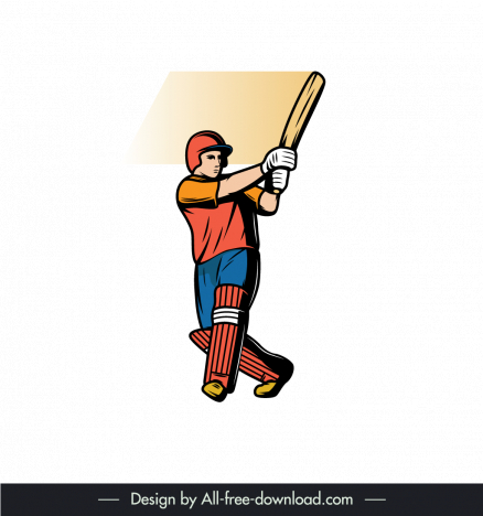 Continuous line drawing playing cricket Royalty Free Vector