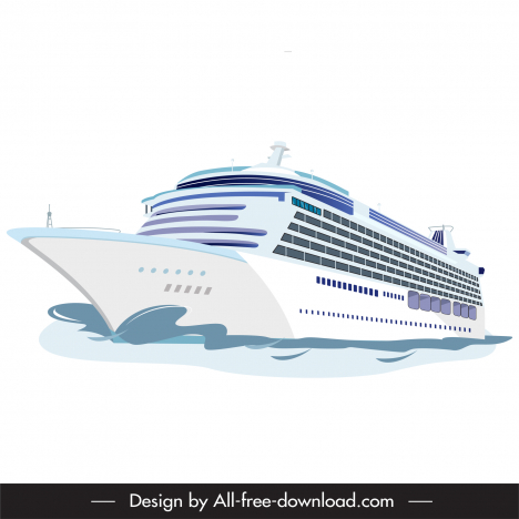 cruise ship icon modern 3d outline