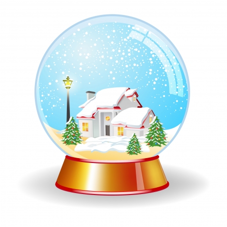 crystal magic globe with house unde snow