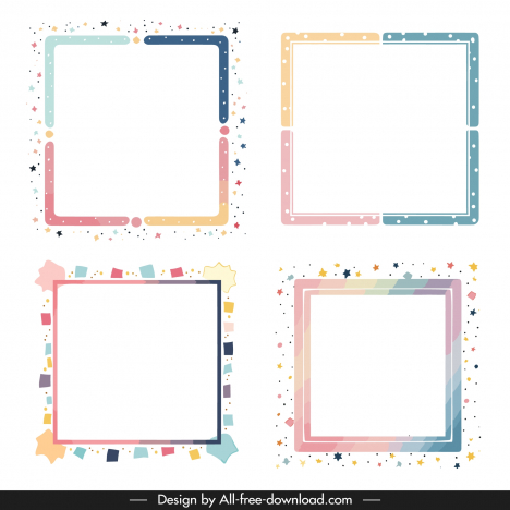 cute frame templates colorful stars spots decor