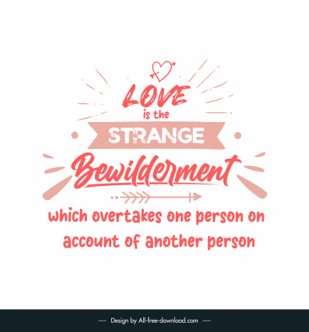 cute love quotes poster template retro dynamic texts arrow hearts handdrawn design