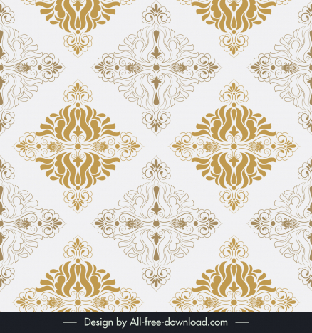 damask seamless pattern template retro symmetric floral