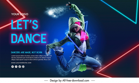 dance banner template modern dynamic dark