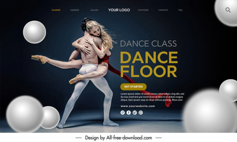 dance landing page template dynamic couple