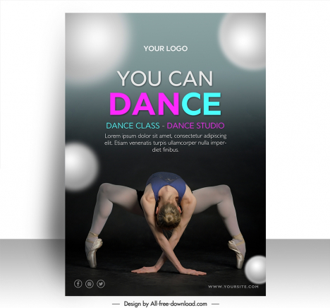 dance poster template modern contrast